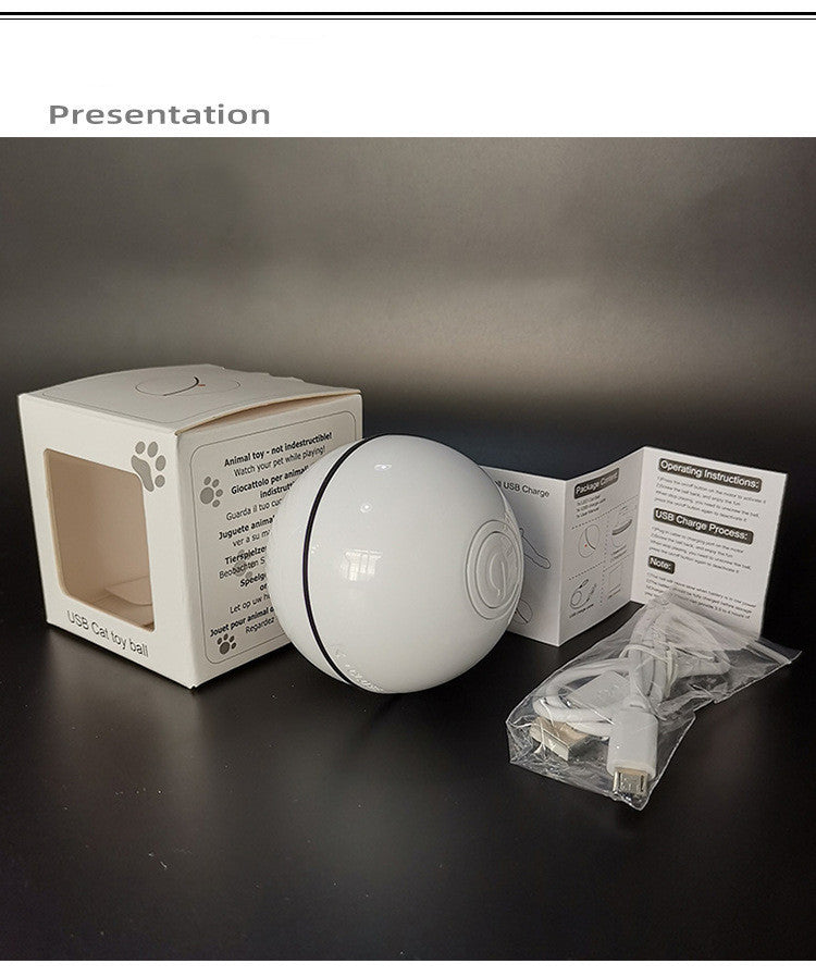 LED Laser USB Rolling Flashing Cat Ball Toy