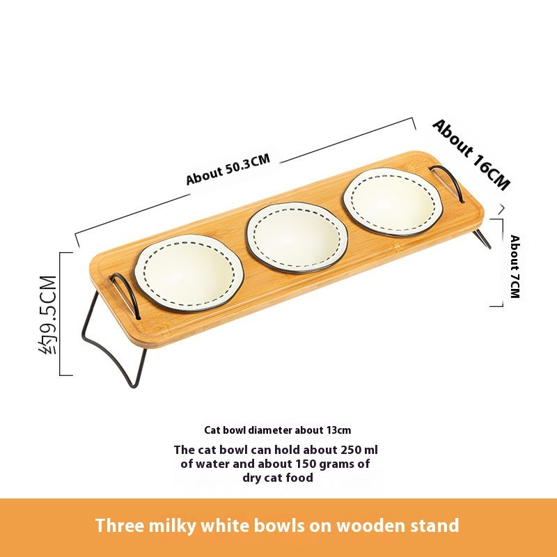 Ceramic Cat Bowl Anti-tumble Water Feeding