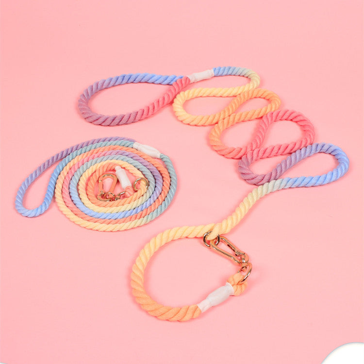 Dog Rainbow Traction Rope Explosion-proof