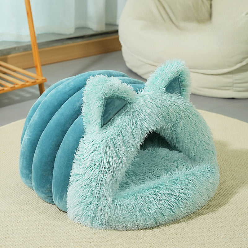 Cat Dog Bed Plush Cat Ears Decoration