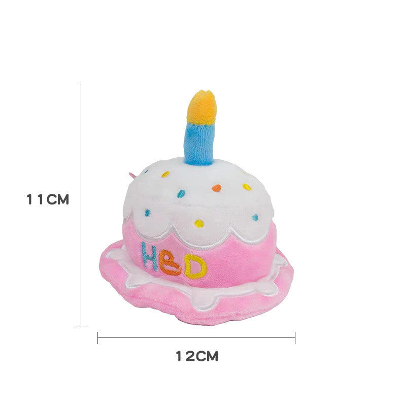 Creative Dog Birthday Hat Plush Toy Chew