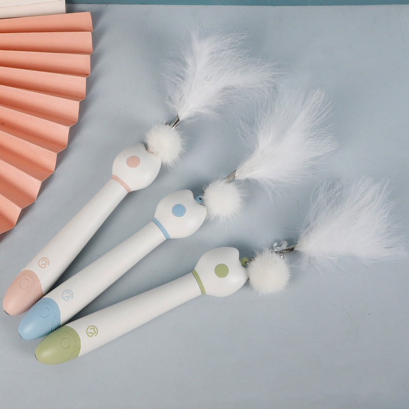 Plush Ball Feather Fun Cat Toy