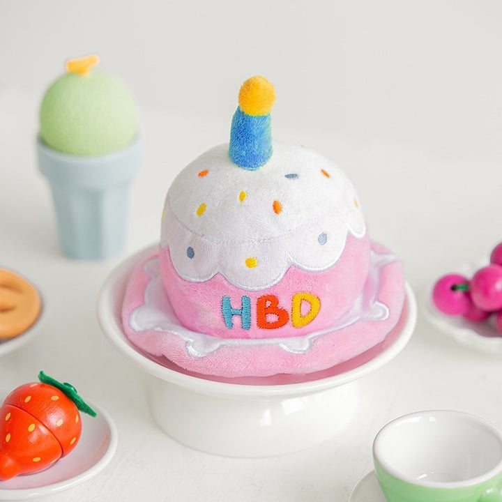 Creative Dog Birthday Hat Plush Toy Chew