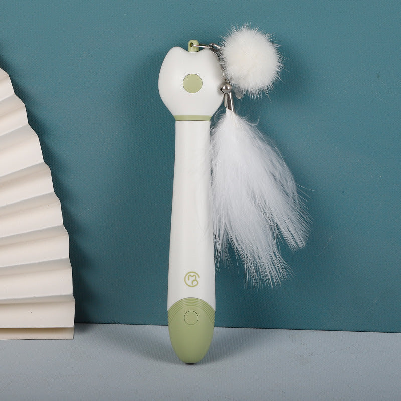 Plush Ball Feather Fun Cat Toy