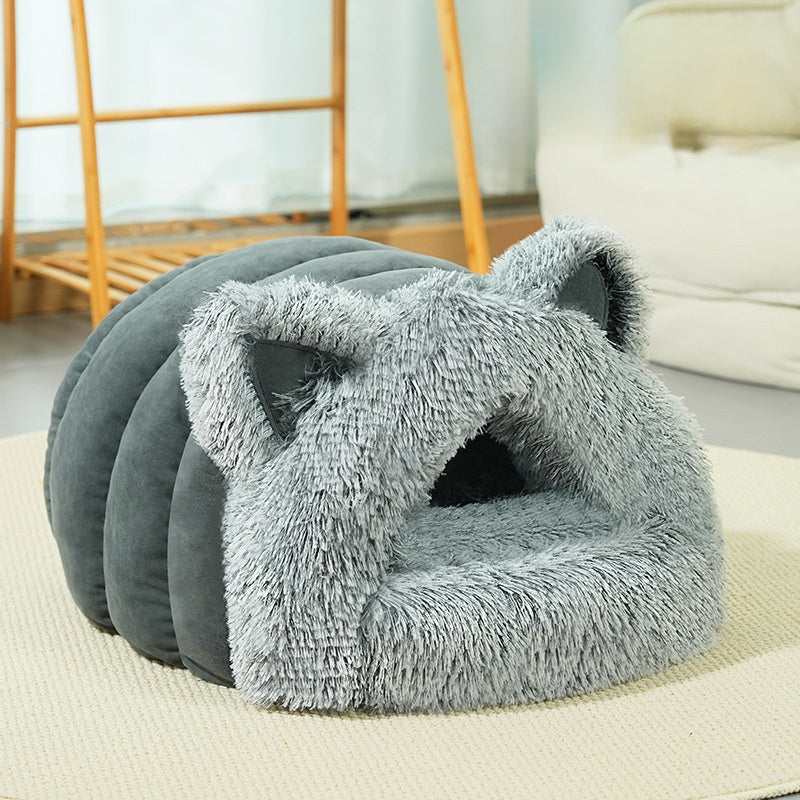 Cat Dog Bed Plush Cat Ears Decoration