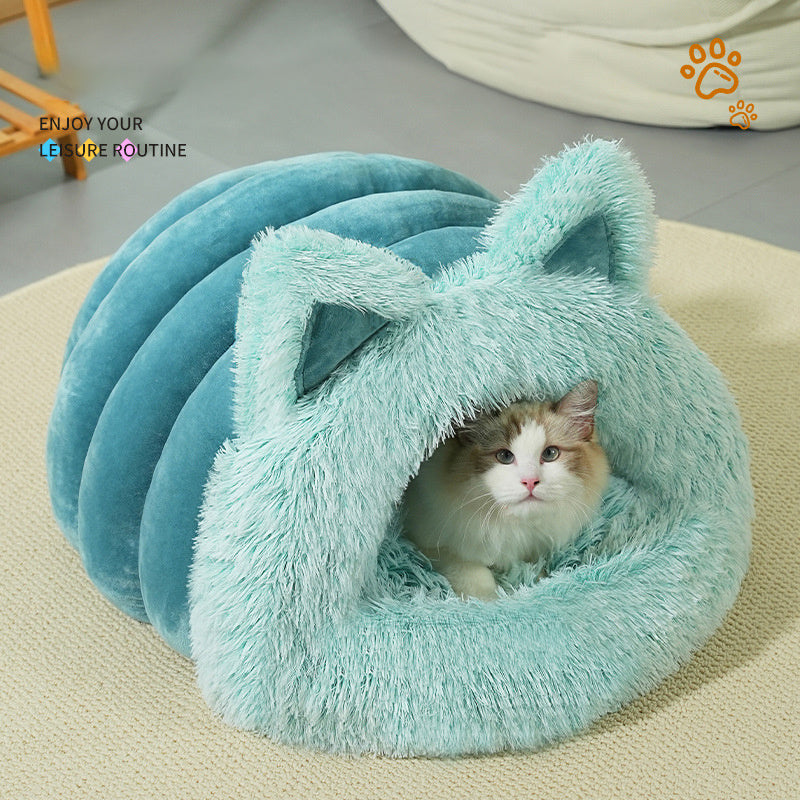 Cat Dog Bed Plush Cat Ears Decoration