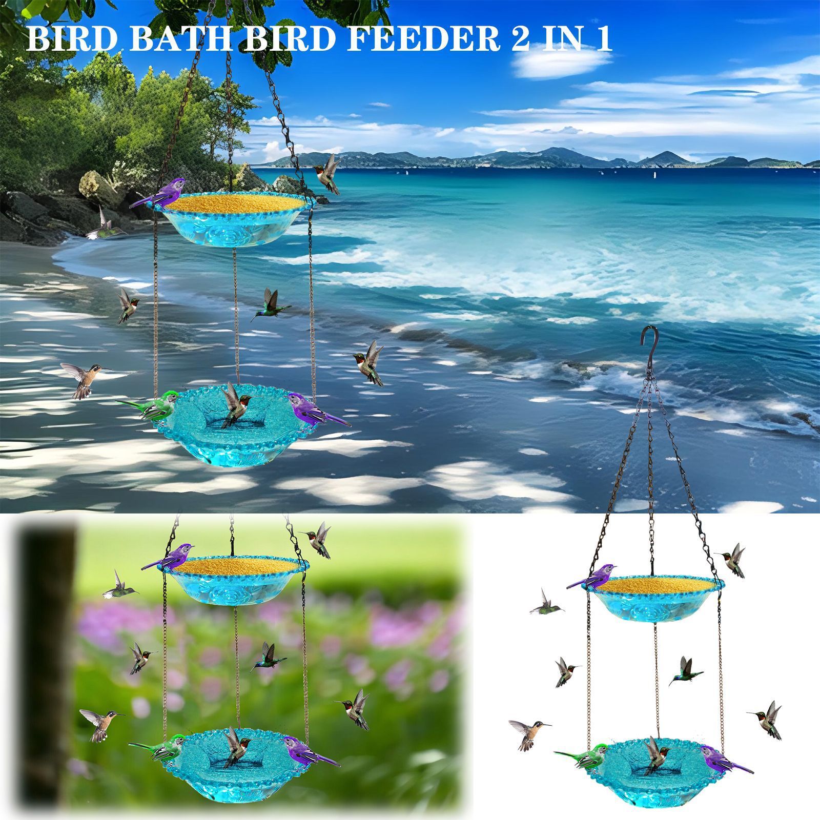 Double Outdoor Hanging Feeder Courtyard
