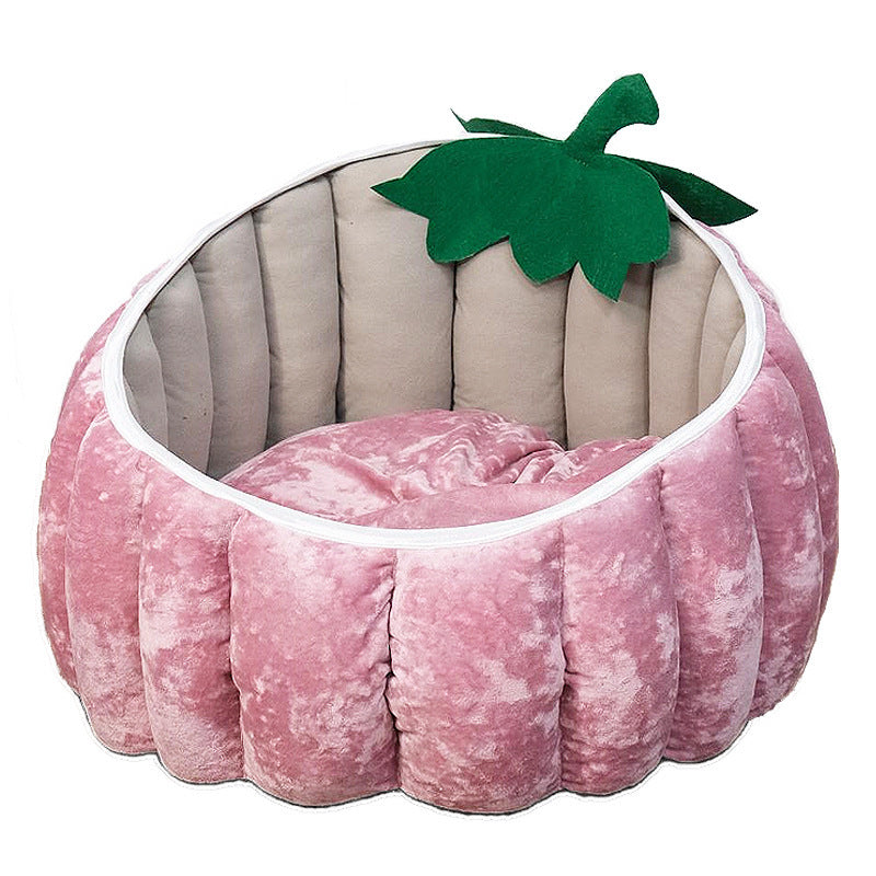 Cat Bed Cozy Halloween Pumpkin Pet Bed