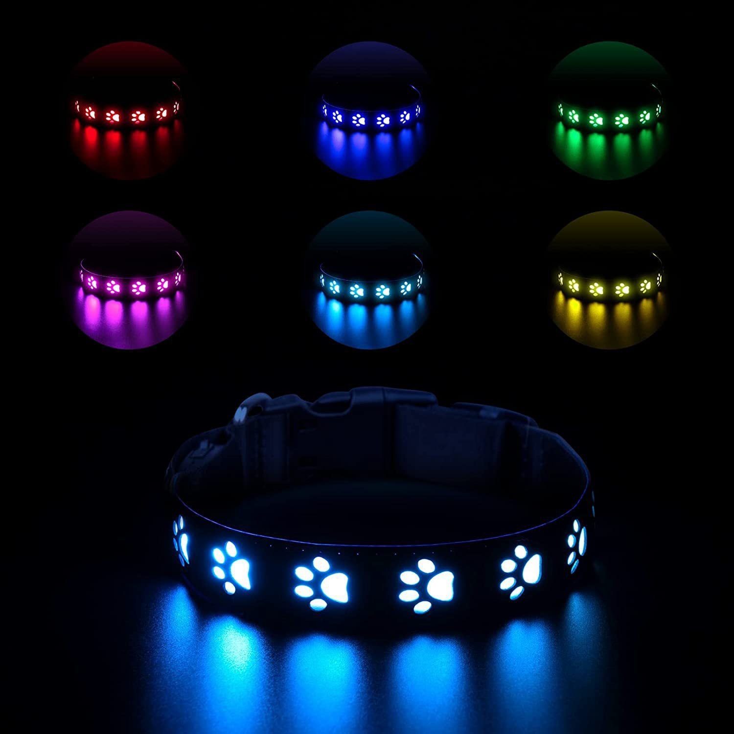 7 Colors In One LED Luminous Collar USB Charging