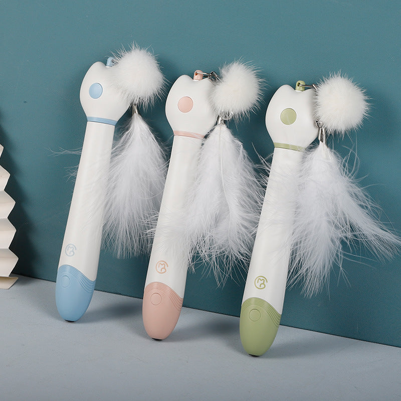 Plush Ball Feather Fun Cat Toy